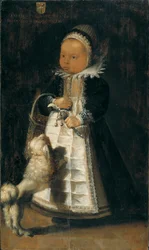 犬を持つ少女の肖像、c.1610